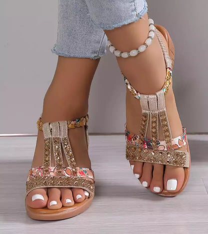 Sandalia Violeta – Estilo Joya Bohemio
