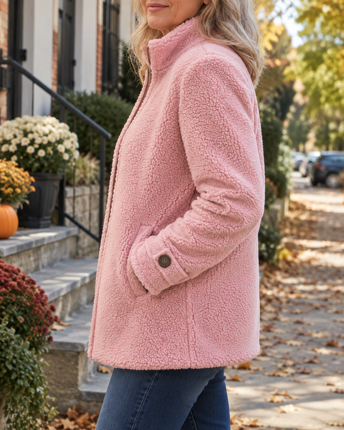 Chaqueta Suave de Cuello Alto
