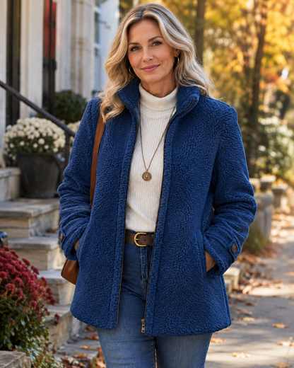 Chaqueta Suave de Cuello Alto