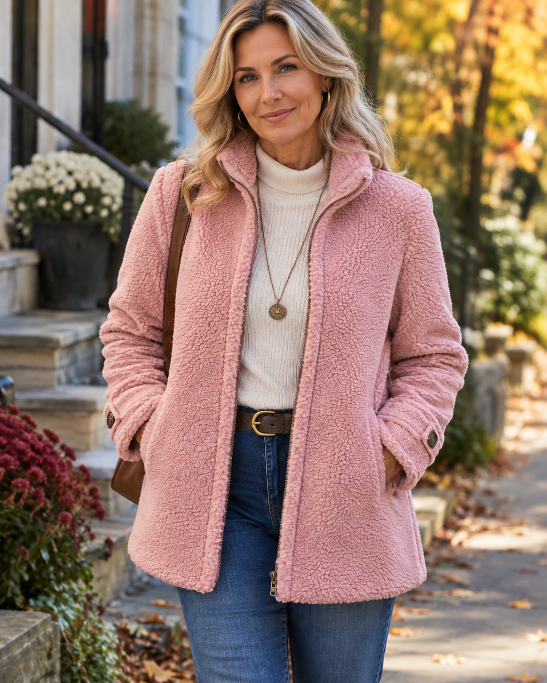Chaqueta Suave de Cuello Alto