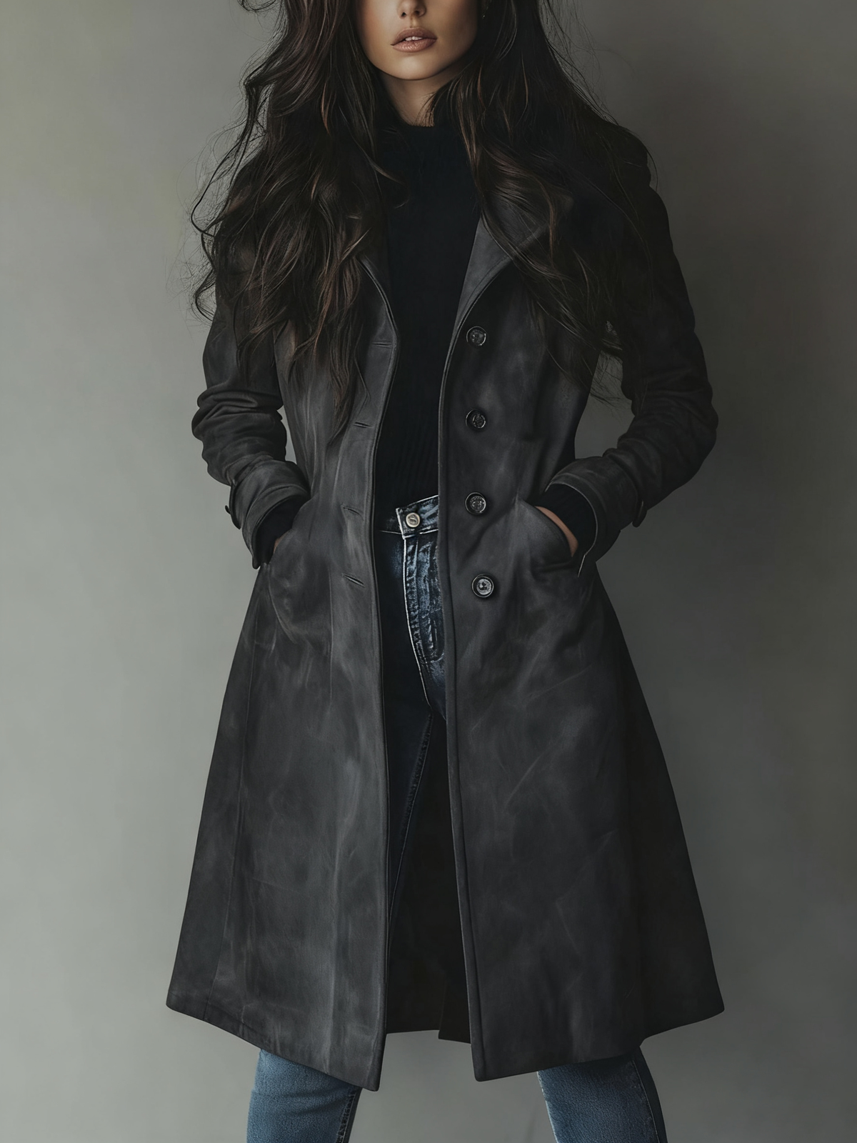 Abrigo Elena gris oscuro