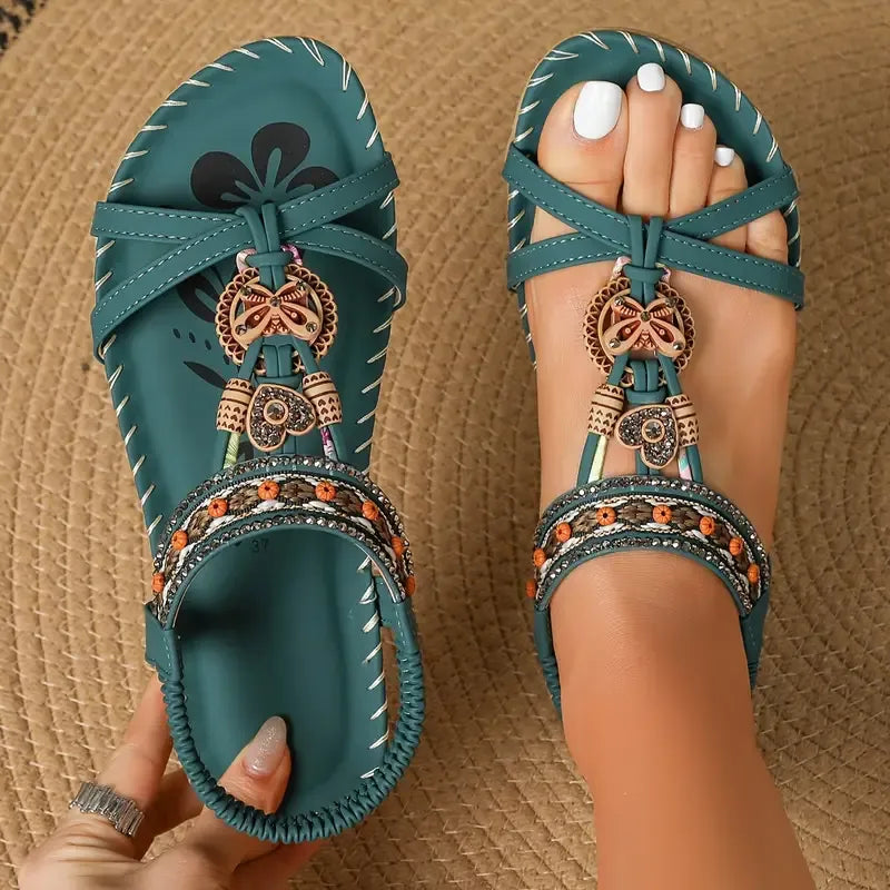 Sandalia Ibiza – Pedrería y Suela Acolchada