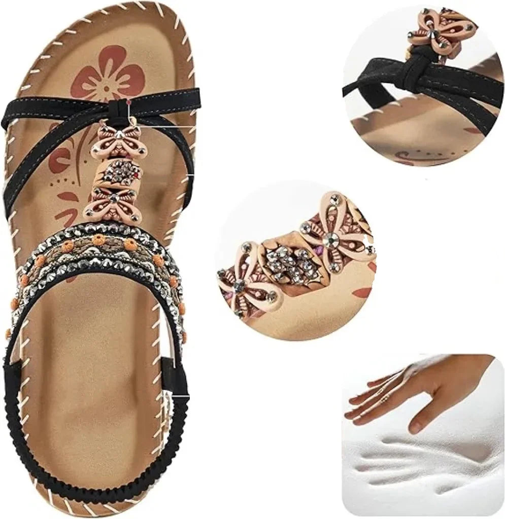 Sandalia Ibiza – Pedrería y Suela Acolchada