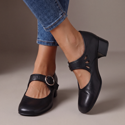 Zapatos Mary Jane de Piel con Tacón