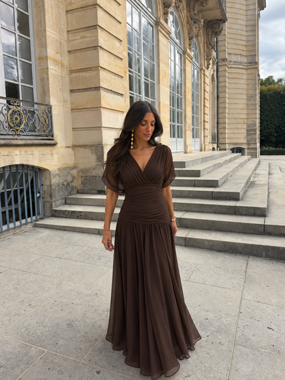 Vestido Iyari café oscuro