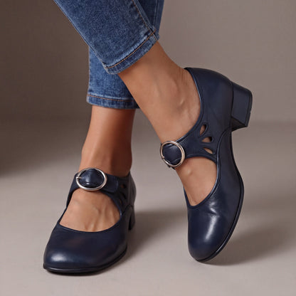 Zapatos Mary Jane de Piel con Tacón
