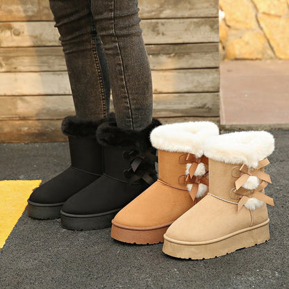 Botas Copo con Pelo y Lazos