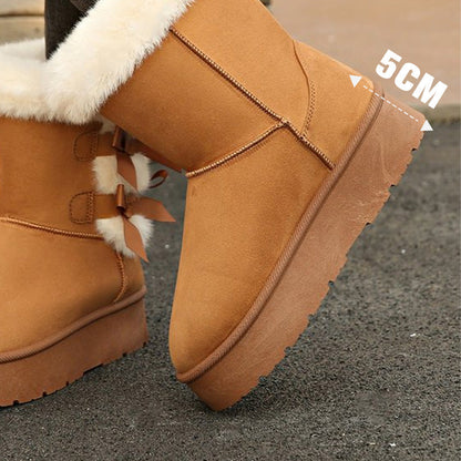 Botas Copo con Pelo y Lazos