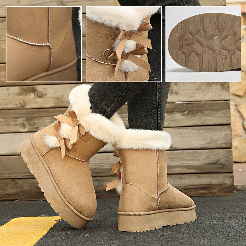 Botas Copo con Pelo y Lazos