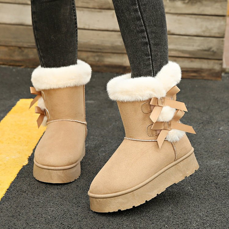 Botas Copo con Pelo y Lazos