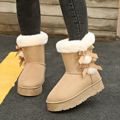 Botas Copo con Pelo y Lazos